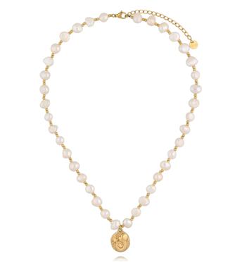 Naszyjnik z naturalnych pereł z zawieszką w morskim stylu NPE0386