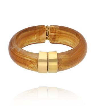 Bransoletka w odcieniu złotego miodu ze złotym zapięciem BEU0016