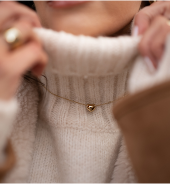 Naszyjnik złoty ze stali szlachetnej z serduszkiem NSA0016