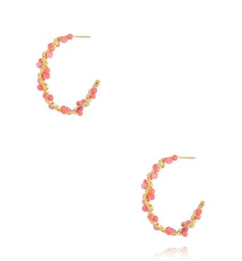 Kolczyki koła z kamieniami słonecznymi KEA0017