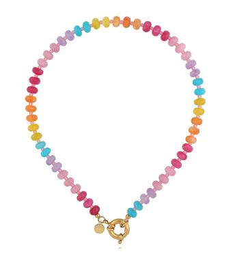 Naszyjnik z jadeitów w kolorach tęczy NSC0662