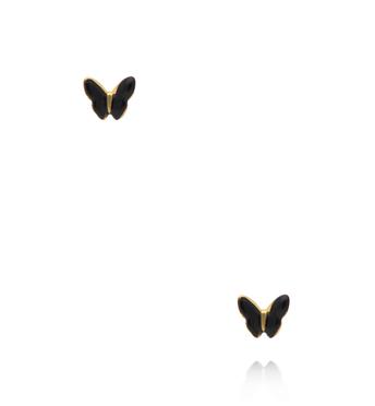 Kolczyki motylki czarne KSY0496