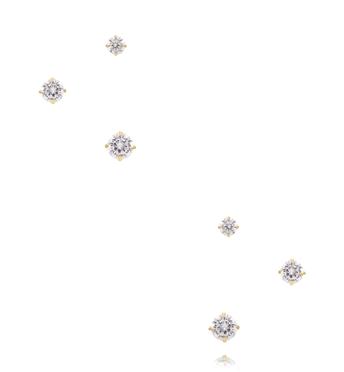 Zestaw kolczyków złotych – klasyczne cyrkonie KCA0192