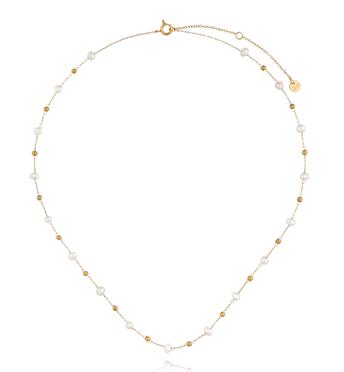 Naszyjnik na złotym łańcuszku z perłami NEA0092