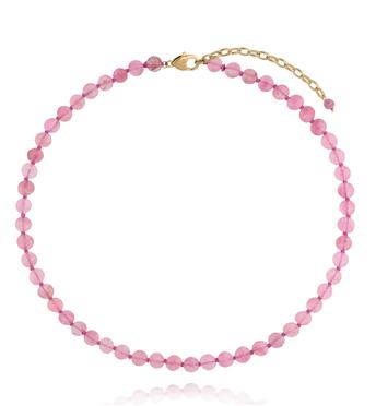 Naszyjnik z różowymi fasetowanymi jadeitami Rosy Glow NPA1730