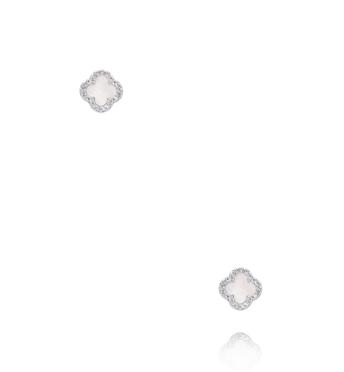 Zestaw srebrnych kolczyków z kolorowymi detalami i cyrkoniami KMB0036