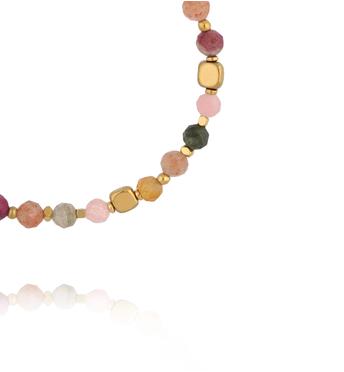 Bransoletka z opalem różowym, kamieniem słonecznym i rodonitem BEA0079