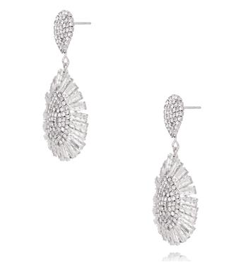 Kolczyki wiszące z kryształkami srebrne KLU0201