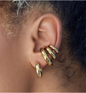 Kolczyki złota koła dmuchane KSA0161