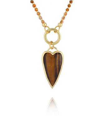 Naszyjnik z tygrysim okiem i sercem NSC0630