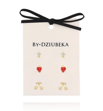 Zestaw kolczyków pozłacanych z owocami KLT0021