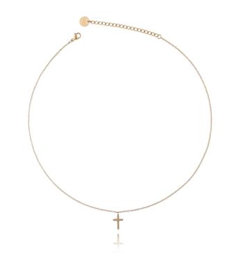 Naszyjnik złoty z krzyżykiem ze stali szlachetnej NSA0121
