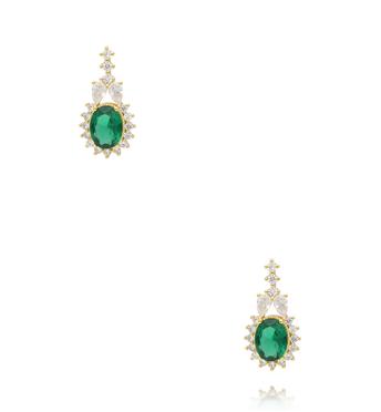 Kolczyki z zielonymi cyrkoniami KSS2182