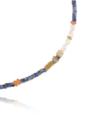 Naszyjnik z drobnymi granatowymi kamieniami NSC0650