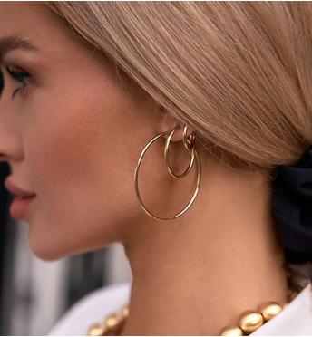 Kolczyki złote koła ze stali szlachetnej KSA0207 50mm