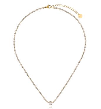 Naszyjnik tenisowy z cyrkoniami i centralnym kamieniem NSY0832