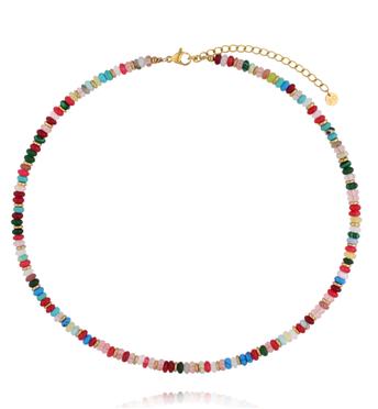 Naszyjnik z kamieni naturalnych – jadeit, malachit, jaspis NEA0072