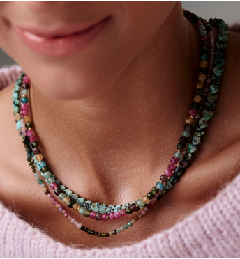 Naszyjnik z kolorowych jadeitów NPA1572