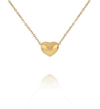 Naszyjnik złoty ze stali szlachetnej z serduszkiem NSA0016