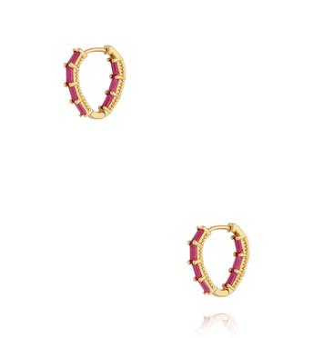 Kolczyki z fuksjowymi cyrkoniami KSS2147