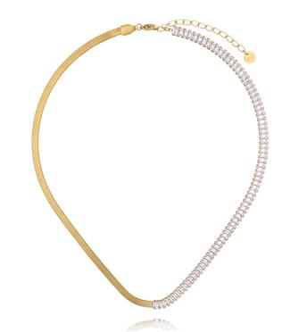 Naszyjnik żmijka z cyrkoniami NSY0745