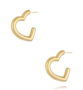 Kolczyki serca dmuchane złote KSY0606