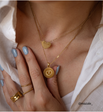 Naszyjnik złoty z sercem Boho Heart NSA0661