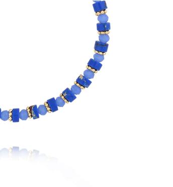 Bransoletka z niebieskiego jaspisu cesarskiego i szklanych koralików BTW3627