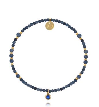 Bransoletka z niebieskiego jadeitu z delikatną zawieszką BTW3499