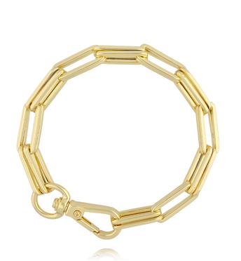 Złota bransoletka o masywnym splocie z nowoczesnym zapięciem BRG0281