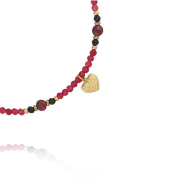 Bransoletka z jadeitu i zawieszką serca BTW3528