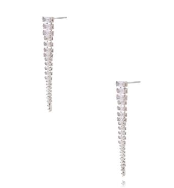 Kolczyki z kryształami o stopniowanej wielkości srebrne KSS2158