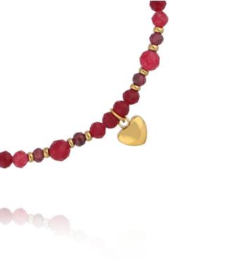 Bransoletka z granatami i sercem BTW3744