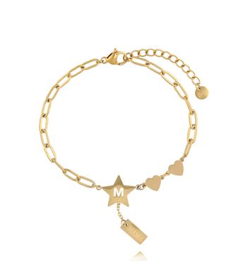 Bransoletka z serduszkami i zawieszką „Mama” BEA0105