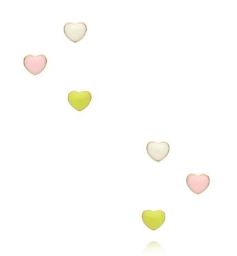 Zestaw kolczyków serca w pastelowych kolorach KMB0046