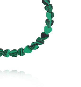 Bransoletka z sercami- malachity BTW3739