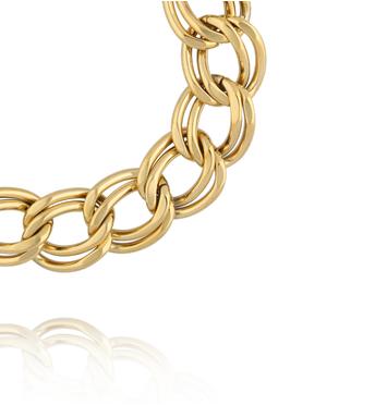 Bransoletka z podwójnych ogniw w złotym kolorze BEA0061