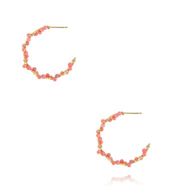 Kolczyki koła z kamieniami słonecznymi KEA0017