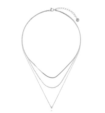 Naszyjnik potrójny minimalistyczny srebrny NSY0593