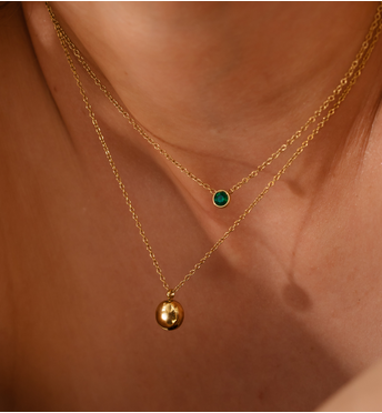 Naszyjnik z okrągłym dyskiem złoty NSA1493