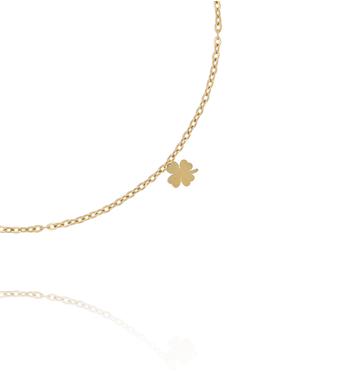 Bransoletka z koniczynką na złotym łańcuszku dla mamy BSY0548