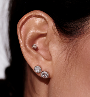 Zestaw kolczyków posrebrzanych z cyrkoniami KLT0047