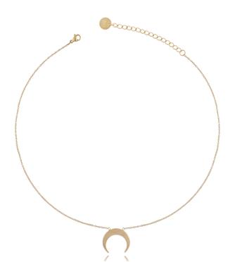 Naszyjnik złoty ze stali szlachetnej z księżycem NSA0168
