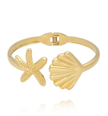 Bransoletka obręcz z rozgwiazdą i muszlą BSY0505