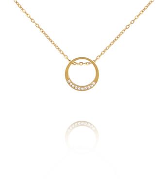 Naszyjnik z okrągłą zawieszką i subtelnymi kryształkami NSY0907