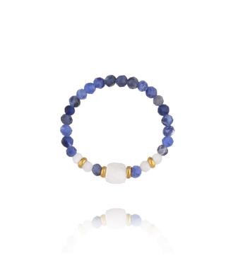 Pierścionek z sodalitami i jadeitami PTW0572