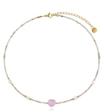 Naszyjnik z morganitami i kunzytami NPA1540