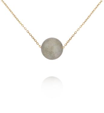 Naszyjnik z labradorytem na delikatnym złotym łańcuszku NLB0394
