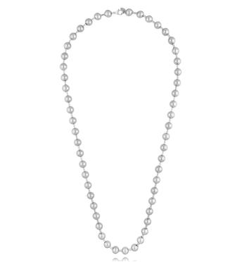 Naszyjnik z kulkami długi srebrny długi NSA1330