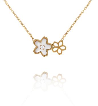 Naszyjnik z kwiatkami złoty NSY0884